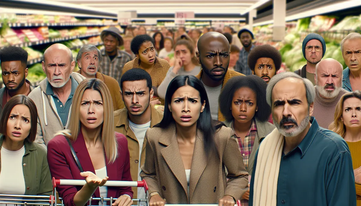 Verwirrte Kunden im Aldi-Süd-Gang