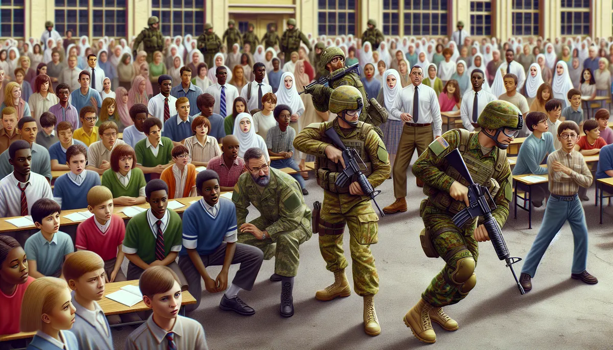 Übung der Bundeswehr in einer Schule in Sachsen-Anhalt