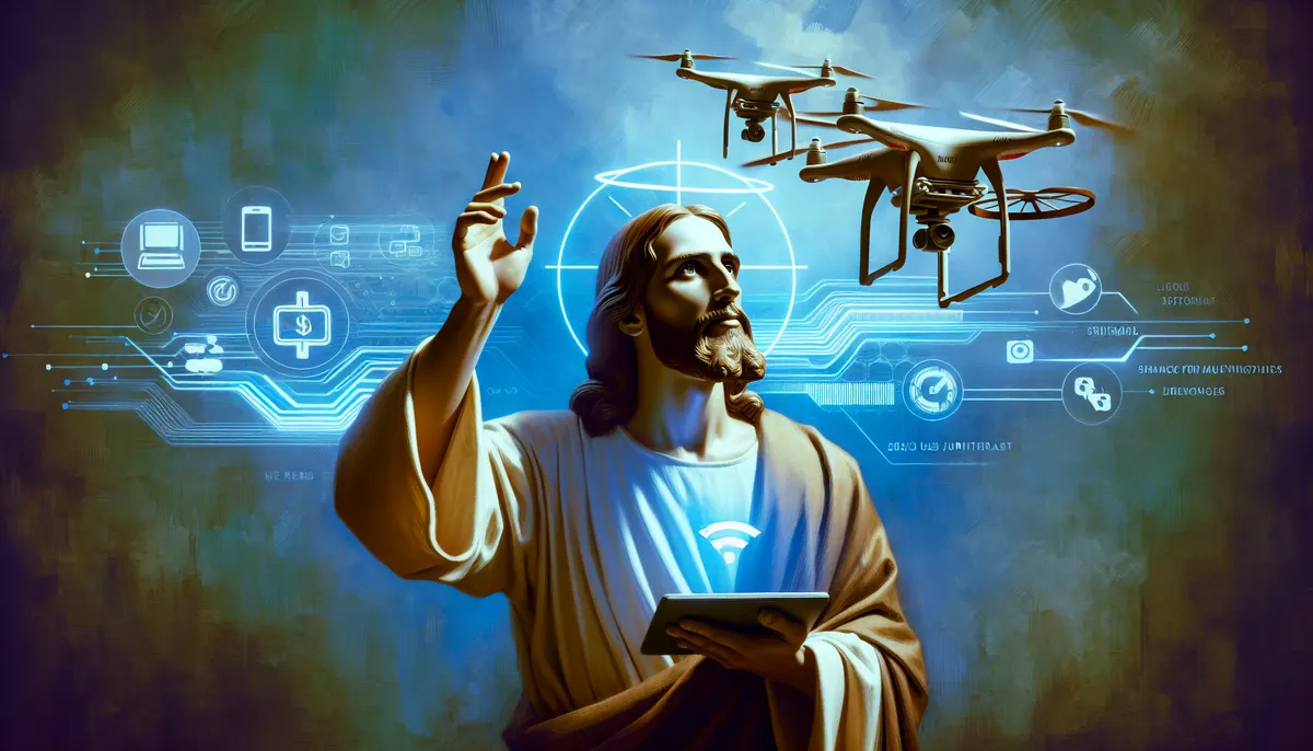 Inszenierung von Jesu moderner Rückkehr