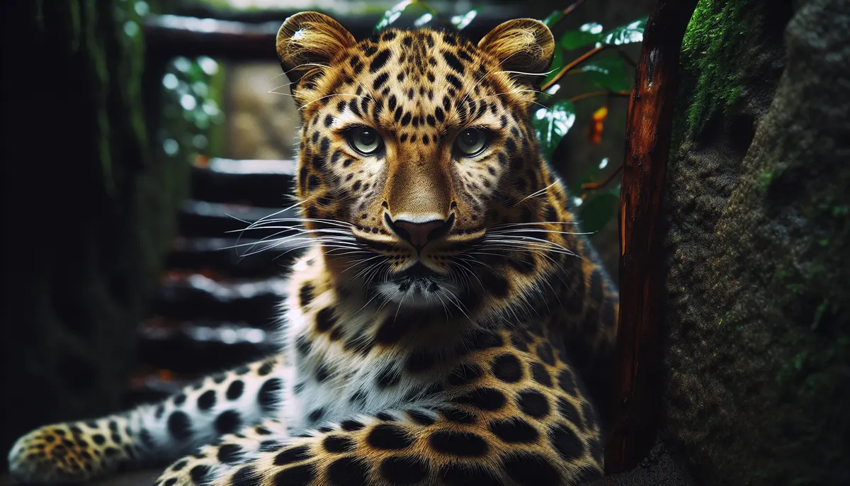 Persischer Leopard im Stuttgarter Zoo am Neckar