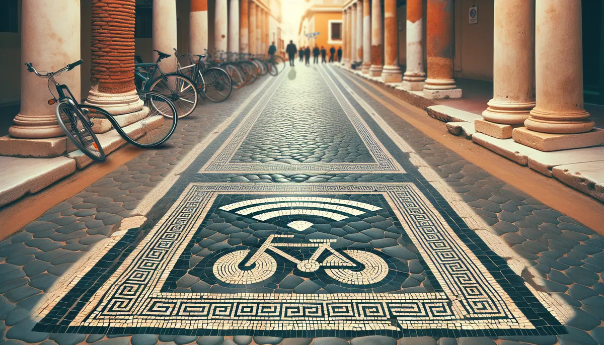 Römisches Mosaik mit modernen Elementen