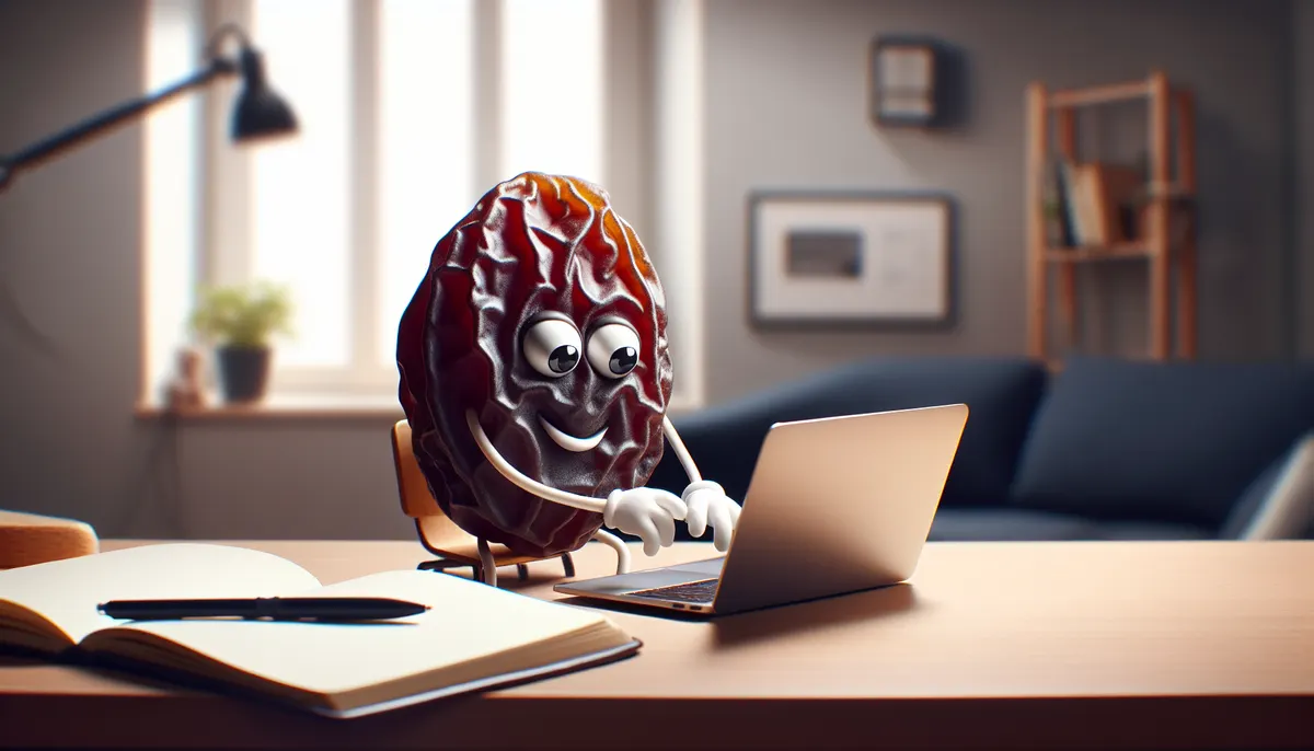 Rosine mit Laptop im Homeoffice