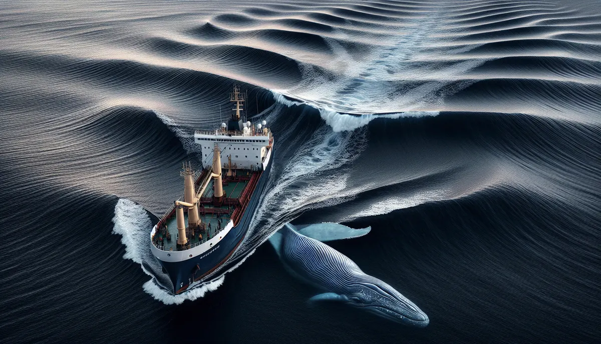 Wal-Transport-Schiff in der Nordsee tanzt