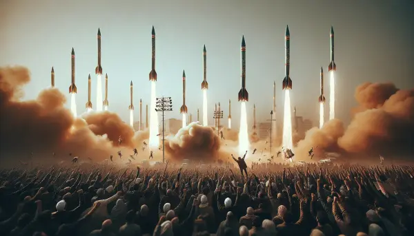Traditionelle iranische Feierlichkeiten mit Raketen