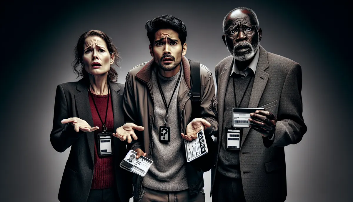 Betrügertrio schaut verwirrt, während sie betrogen werden